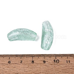 手作りランプワークビーズ連売り  カーブチューブ  銀粉末と  アクアマリン  26~29x9~11mm  穴：1.4~3.5mm  約20個/連  20.08~21.26インチ（51~54cm）&nbsp;LAMP-N038-06C