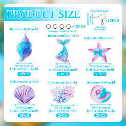 Комплекты украшений из акриловых и стальных подвесных сережек в морском стиле своими руками&nbsp;DIY-TA0010-53