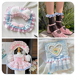 10ヤードポリエステルレースリボン  洋服アクセサリー用  ライラック  1インチ（25mm）&nbsp;OCOR-TA0004-26B