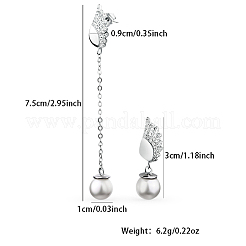 Серьги-гвоздики из серебра 925 пробы с родиевым покрытием и микропаве циркония LE4686