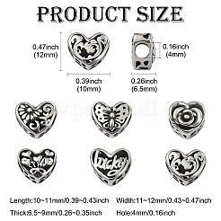 6 Stück 6 Stile 316 chirurgischer Edelstahl europäische Perlen&nbsp;STAS-CJ0002-69