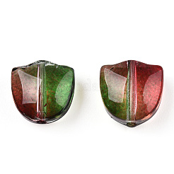 Perles de verre transparentes peintes à la bombe deux tons&nbsp;X-GLAA-T022-26-B01