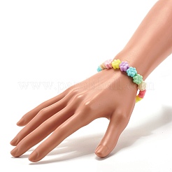 Bracciale elasticizzato con perline acriliche color caramello per bambini&nbsp;BJEW-JB07238