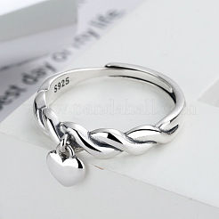 Регулируемые кольца из стерлингового серебра Heart Twist 925 FS-WG50669-01