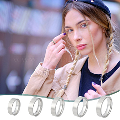 20 stücke 5 arten 304 edelstahl finger ringe für männer&nbsp;RJEW-UN0003-12