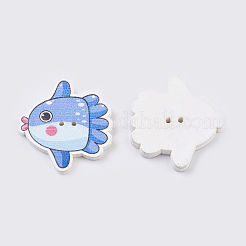 Окрашенные деревянные пуговицы  BUTT-K007-02