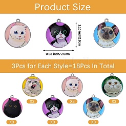 Подвески из сплава с принтом в 18 стилях&nbsp;ENAM-SZ0004-08