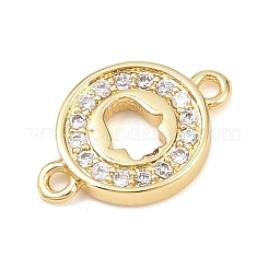 Подвески-пончики с латунными подвесками-подвесками из прозрачных кубических цирконий&nbsp;KK-L251-09G-02