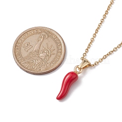 Ожерелья с подвесками из итальянского рога из сплава эмали NJEW-JN04728