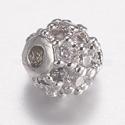 Латунные микро проложить кубического циркония бусы ZIRC-E143-17A-P