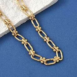 Ожерелье из овальных звеньев из нержавеющей стали 304 с ионным покрытием (IP) для женщин NJEW-B107-07G-01