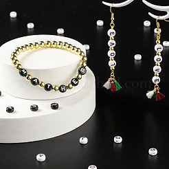 DIYジュエリーセット作り  アクリル＆メッキアクリルビーズと弾性クリスタルスレッド付きブレスレット  文字L  ミックスカラー  1600個/セット&nbsp;DIY-LS0002-74