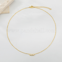 Латунные ожерелья с прозрачными кубическими цирконами из 3 плоской круглой цепочки для женщин&nbsp;XP2951