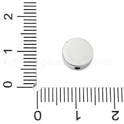 変色しにくい304ステンレススチールビーズ  アルファベット付きフラットラウンド  ステンレス鋼色  文字a  8x3mm  穴：1.6mm&nbsp;STAS-H219-15P-A