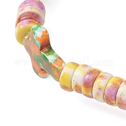 Braccialetti elastici con perline turchesi sintetiche verniciate a spruzzo per uomo e donna&nbsp;BJEW-JB12240-02