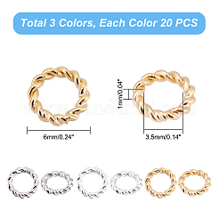 60 шт. 3-х цветные латунные паяные соединительные кольца KK-GA0001-26