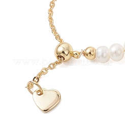 Регулируемые кольца из натурального жемчуга и латуни с серебром&nbsp;RJEW-JR00964