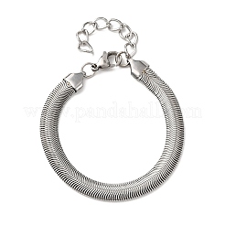 Браслеты из нержавеющей стали 304 с цепочками-елочками для женщин BJEW-P361-01P