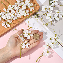 30шт тканевая искусственная ветка цветущей сливы&nbsp;AJEW-SC0031-60A