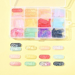 72 шт. 12-цветные прозрачные стеклянные подвески-соединители&nbsp;GLAA-FS0002-11