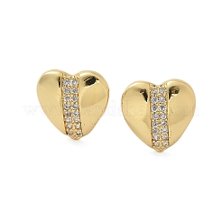 Ohrstecker aus Messing mit Mikropavé und klaren kubischen Zirkonia für Damen&nbsp;LS-EJEW-U034-02G-03