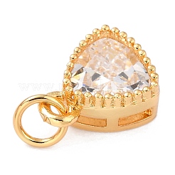 Véritables breloques en zircone cubique incrustée de laiton plaqué 18k or véritable&nbsp;ZIRC-L100-076G-07