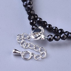 Espinela negra natural con cuentas collares&nbsp;NJEW-K114-B-A20