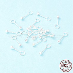 スターリングシルバーのねじ付きボールアイピン925個  ボールヘッド付きスクリューアイピン  銀  16x3mm  穴：3.4mm  ピン：0.7mm&nbsp;STER-P047-04B-S