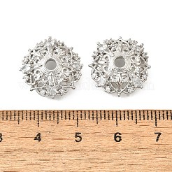 Колпачки для бусин из прозрачного кубического циркония с микропаве из латуни&nbsp;KK-V008-30P