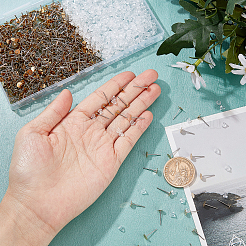 800 шт. серьги-гвоздики из нержавеющей стали 304 с плоскими круглыми латунными головками STAS-DC0005-44