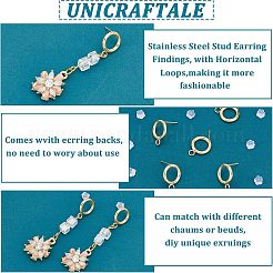 20 pièce de boucles d'oreilles à tige en acier inoxydable 304&nbsp;STAS-UN0038-68