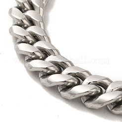 Не тускнеющие браслеты из кубинской цепи из нержавеющей стали 304 для женщин и мужчин BJEW-Q341-14C-P