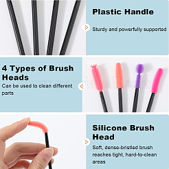 32 шт. 4 стиля пластиковых и силиконовых косметических кисточек для ресниц&nbsp;AJEW-GF0010-51