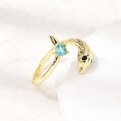 Манжеты из латуни с микро паве кубический цирконий для женщин&nbsp;LS-RJEW-K312-01A-G