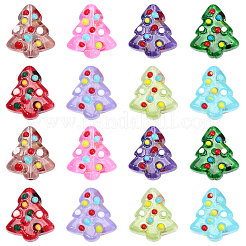 24 шт. 8-х цветные стеклянные бусины ручной работы с выпуклыми краями&nbsp;LAMP-PA0001-26