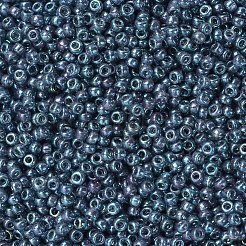 MIYUKIラウンドロカイユビーズ  日本製シードビーズ  （rr314)モンタナブルーゴールド光沢  11/0  2x1.3mm  穴：0.8mm  約1100PCS /ボトル  10 G /ボトル&nbsp;SEED-JP0008-RR0314