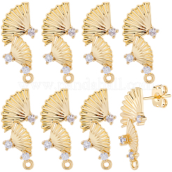 10 шт. латунная фурнитура для сережек-гвоздиков с микропаве из кубического циркония&nbsp;KK-BBC0020-35