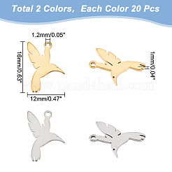 40 шт. подвески из нержавеющей стали 201 двух цветов STAS-UN0049-41