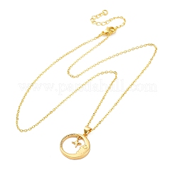 Ожерелья с подвесками из латуни с прозрачным кубическим цирконием NJEW-S438-05B-G