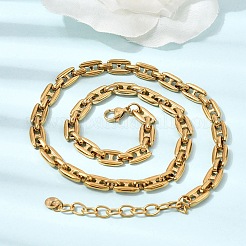 Collares de cadena de eslabones de acero inoxidable 304 para mujer&nbsp;LS-NJEW-G197-01G-02