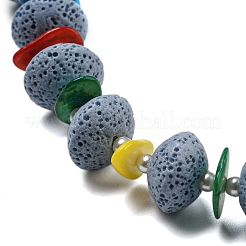 Окрашенная лавовая скала с ракушками NJEW-Z031-01C