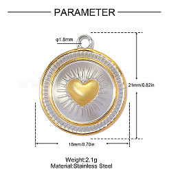 Pendentifs bicolores en acier inoxydable 304&nbsp;STAS-OY012-79G