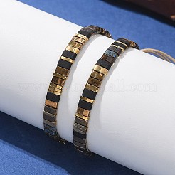 Vintage-Armbänder im Ethno-Stil mit verstellbarem Schiebeverschluss aus handgefertigten Glasperlen (Tila) für Damen&nbsp;ZN9527-12