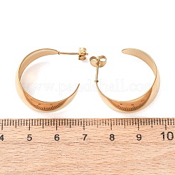 304ステンレススチールスタッドピアス  ハーフフープピアス  ゴールドカラー  24x11.5mm&nbsp;EJEW-D366-01G