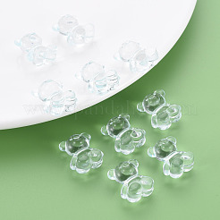 透明なアクリルビーズ  水平穴  クマ  ライトブルー  18.5x15.5x11mm  穴：2.5mm  約320個/500g&nbsp;MACR-S373-80-B05