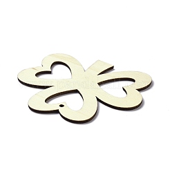 Trèfle bricolage ornements en bois inachevés embellissements en bois vierges&nbsp;WOOD-C009-07