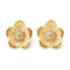 Orecchini a bottone a forma di fiore in acciaio inossidabile 304&nbsp;EJEW-M073-16G