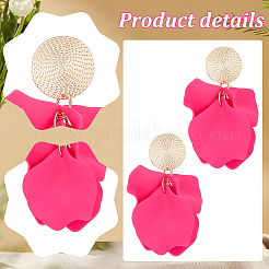 5 пара двухцветных акриловых сережек-гвоздиков в форме цветка&nbsp;EJEW-AN0003-68