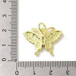 Colgantes de circonita cúbica con micropavé de esmalte de latón&nbsp;KK-Z042-11G-01