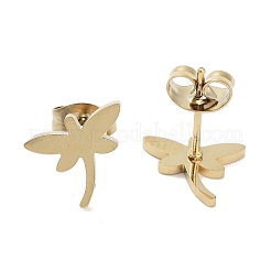 Серьги-гвоздики из нержавеющей стали 304 с вакуумным покрытием PVD для женщин&nbsp;EJEW-A048-25G